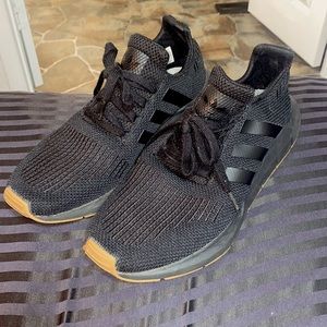adidas Black Athletic Shoes with Gum Sole